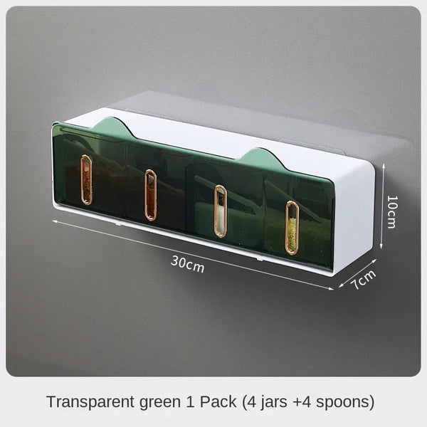 Wall mounted cover top spices rack