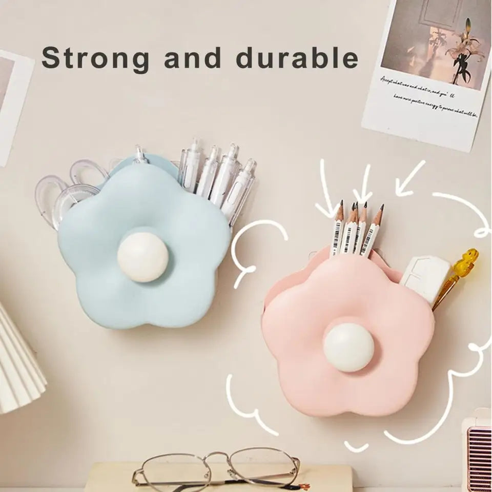 flower shaped wall mounted pen holder