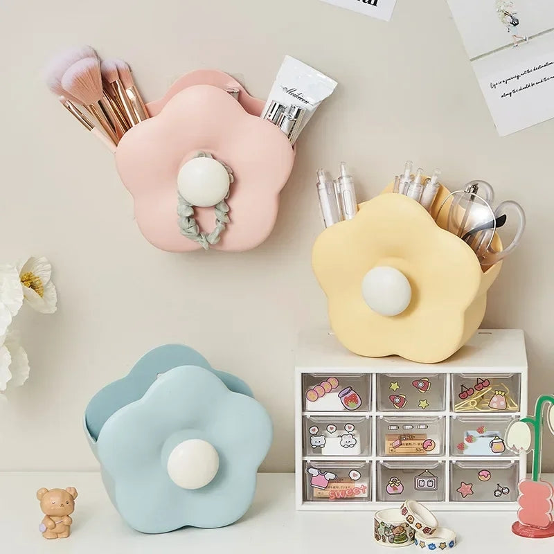 flower shaped wall mounted pen holder