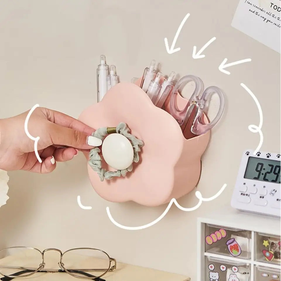 flower shaped wall mounted pen holder