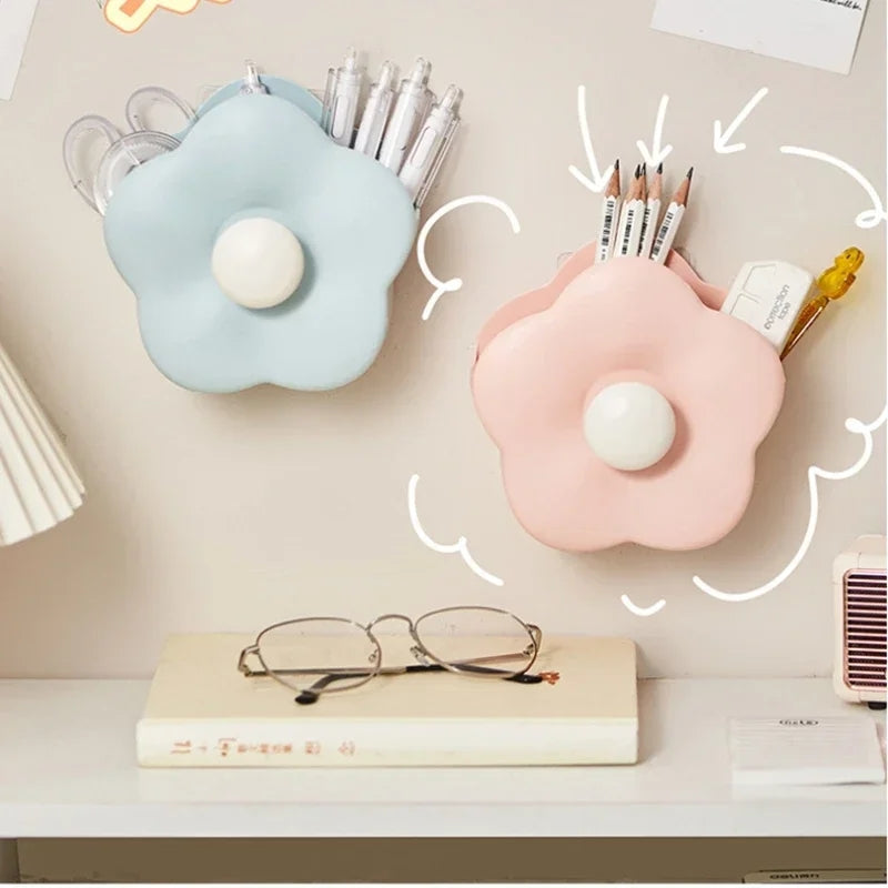 flower shaped wall mounted pen holder