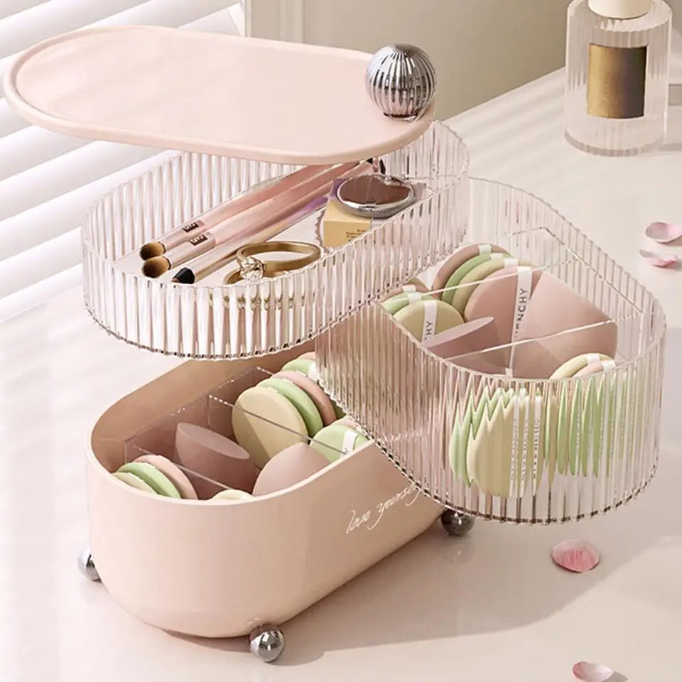 Multi Layer Rotating Desktop Cosmetic Organizer