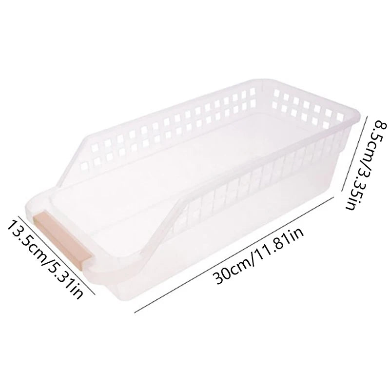 Colorful storage fridge baskets