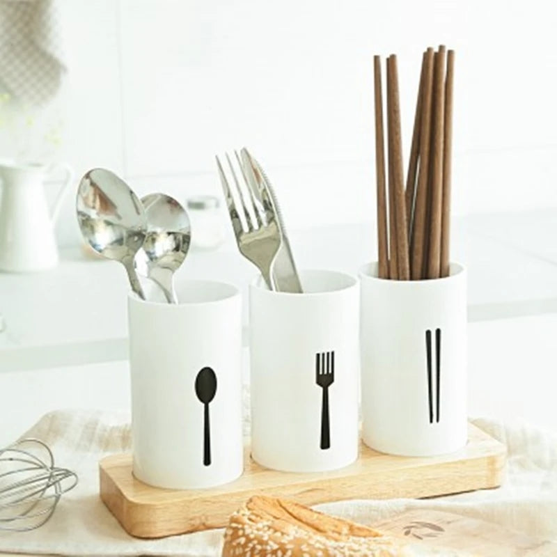3pcs Drain Chopsticks Holder with tray