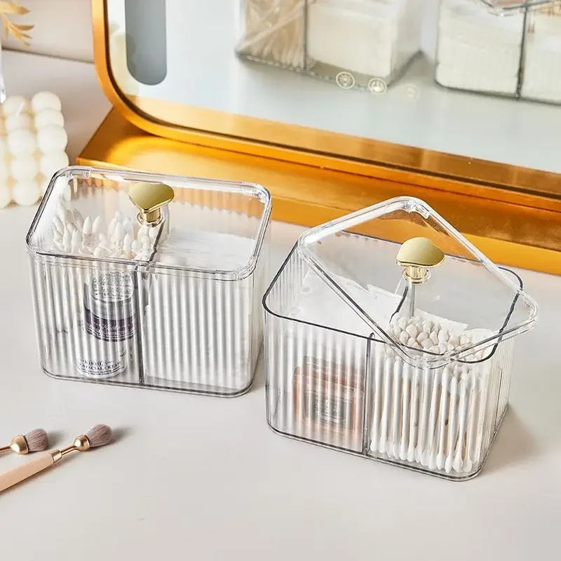 Cotton bud holder + cosmetics organizer