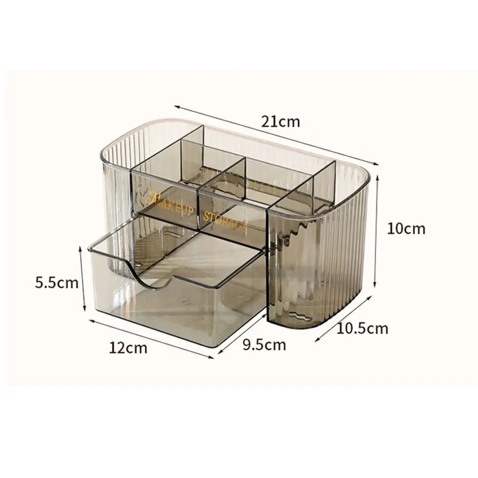 Transparent makeup storage organizer