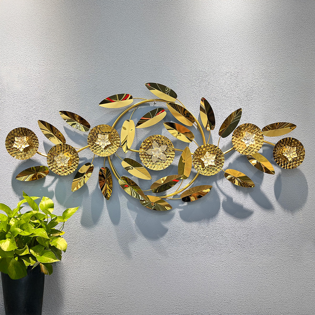 Stainless steel wall decoration golden ornament - Big size wall motive
