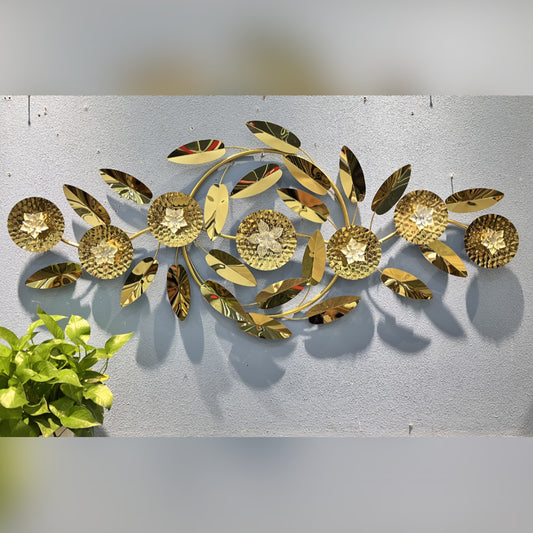 Stainless steel wall decoration golden ornament - Big size wall motive