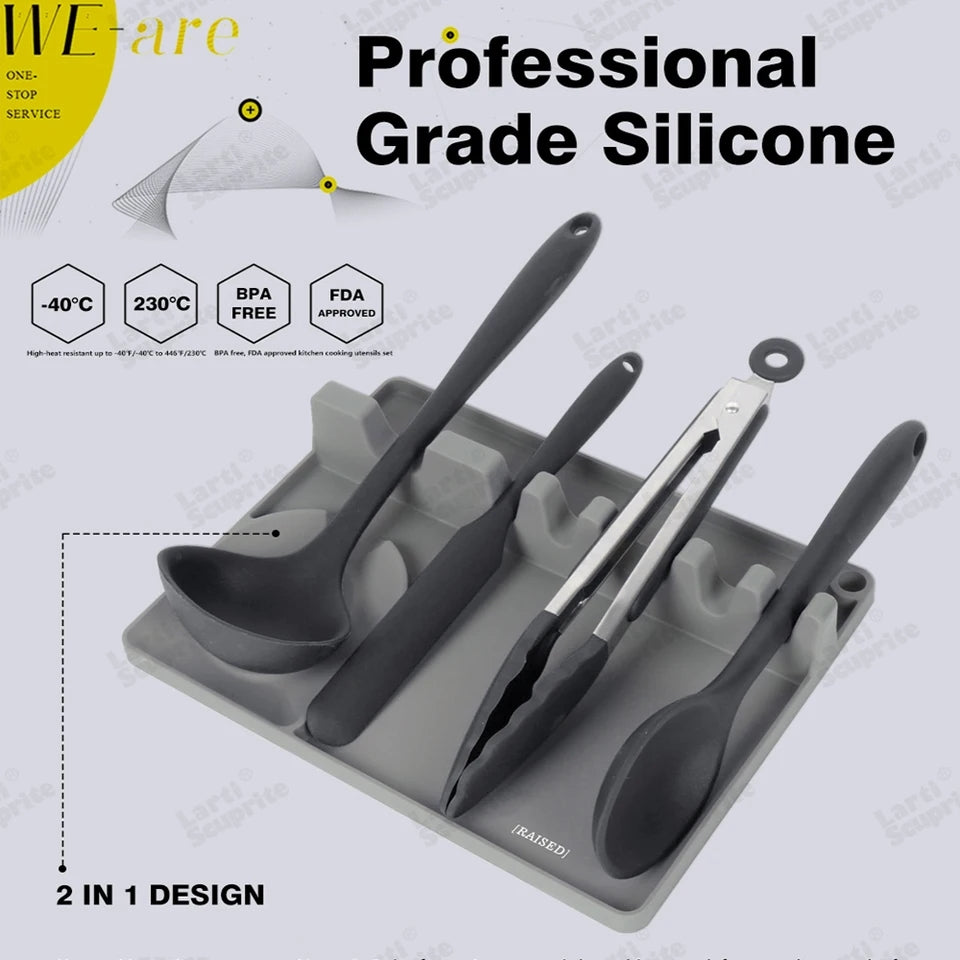 2In1 Multifunctional Silicone Spoon Holder