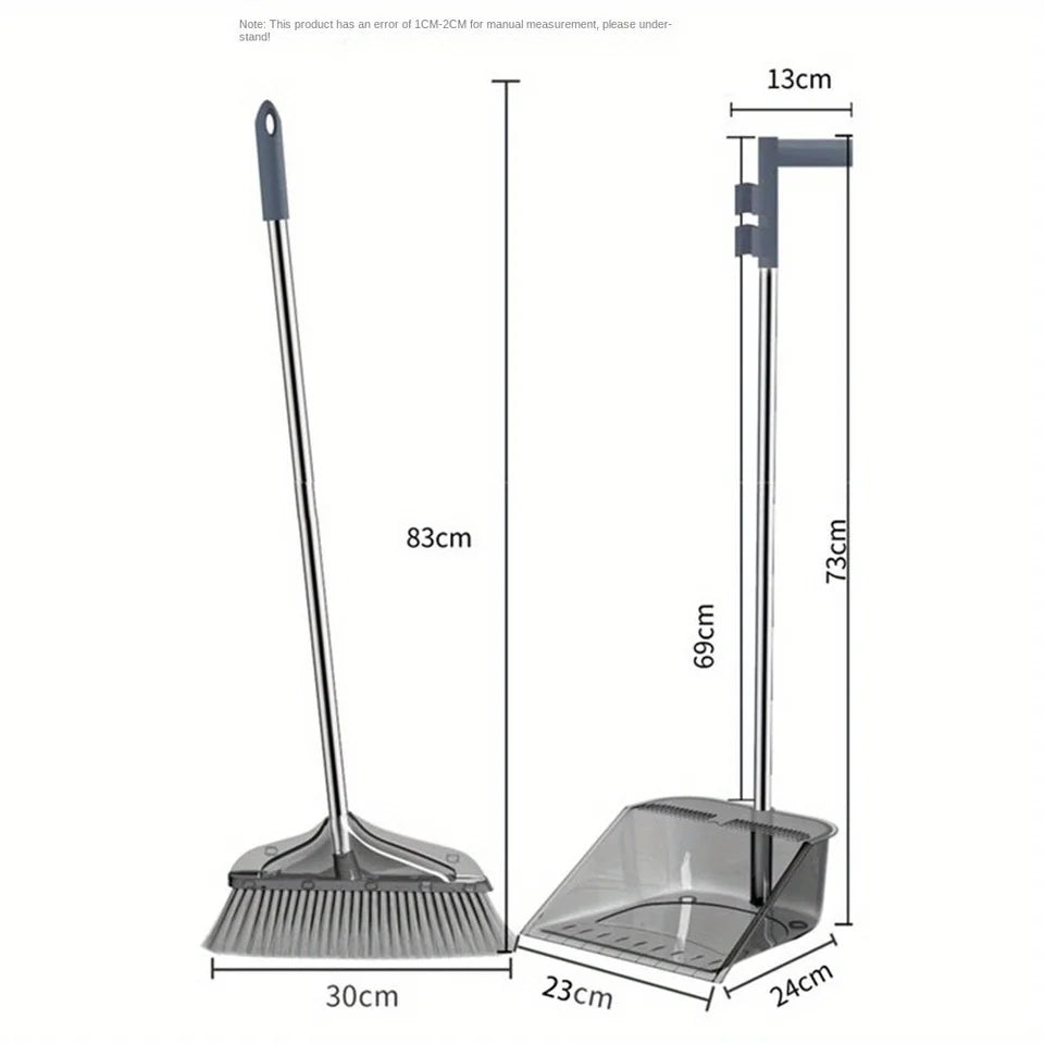 Broom and Dustpan Long Handle Brush Set