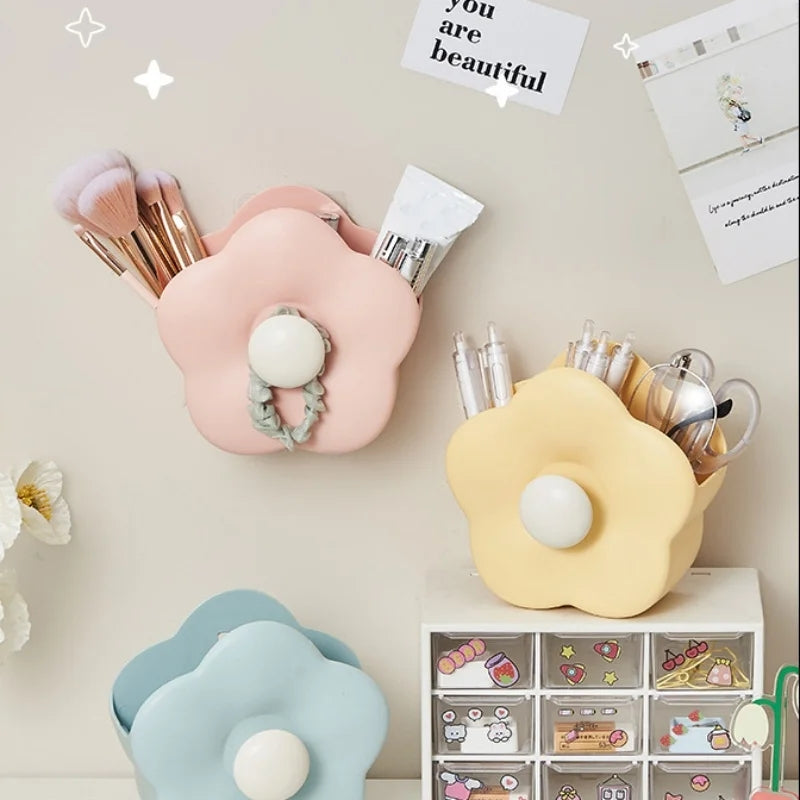 flower shaped wall mounted pen holder