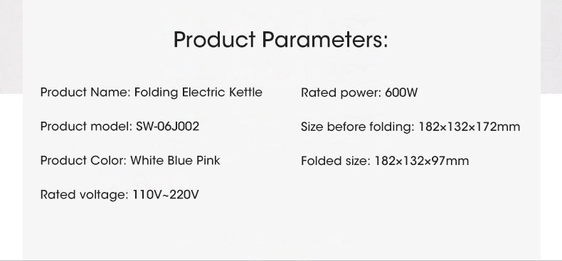 Foldable Kettle Silicone Electric Kettle