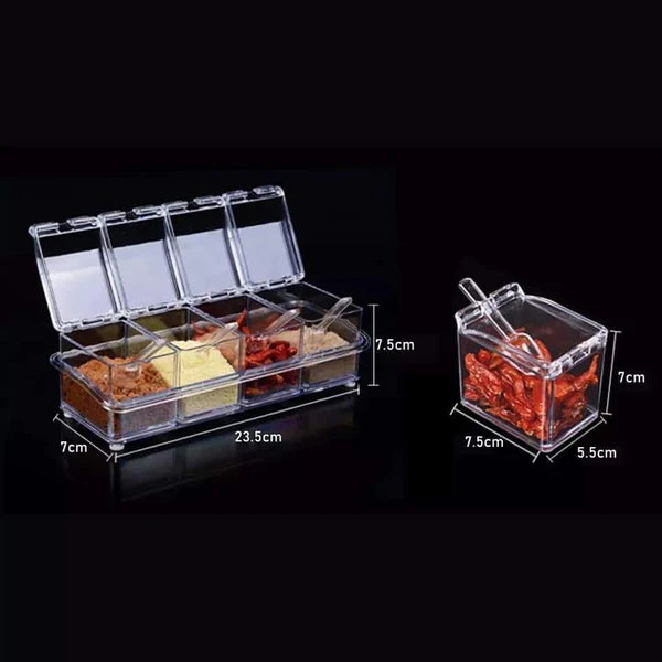 Acrylic high quality 4 grid spices rack