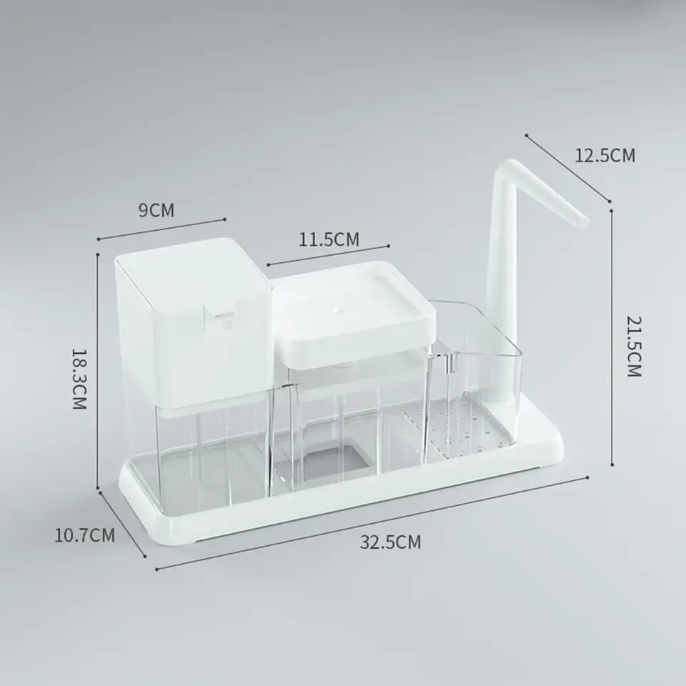 3 in 1 Kitchen soap dispenser - Hand cleaner soap jar with brush organizer