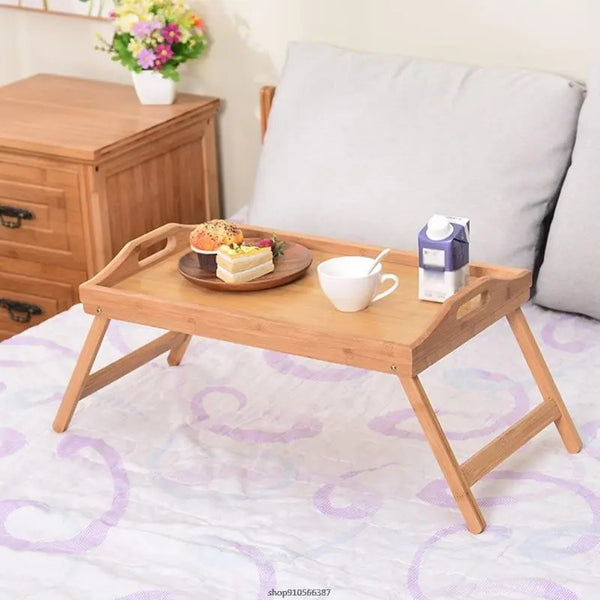 2 in 1 bamboo tray table