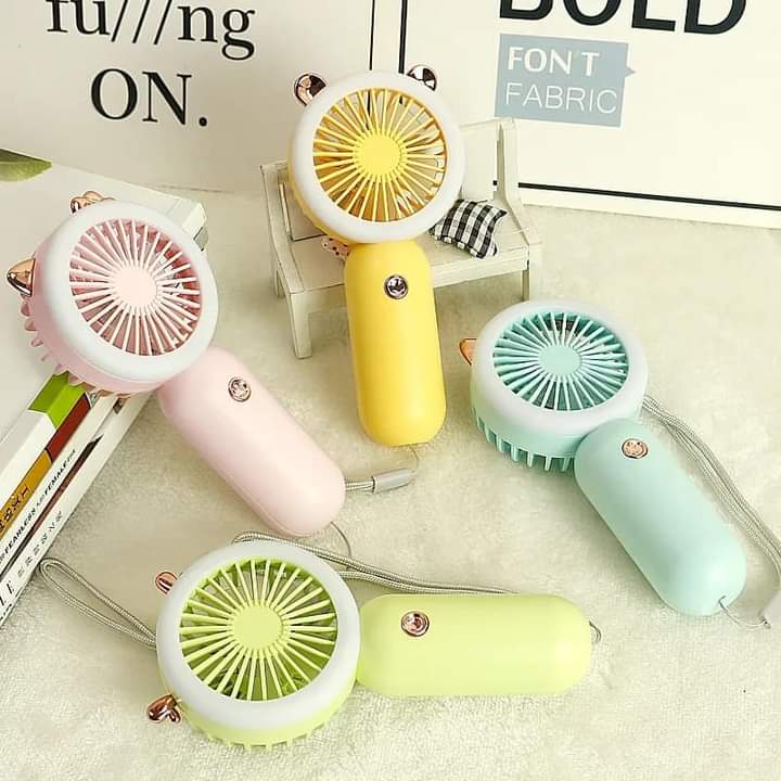 Portable led light fan rechargeable fan with led light