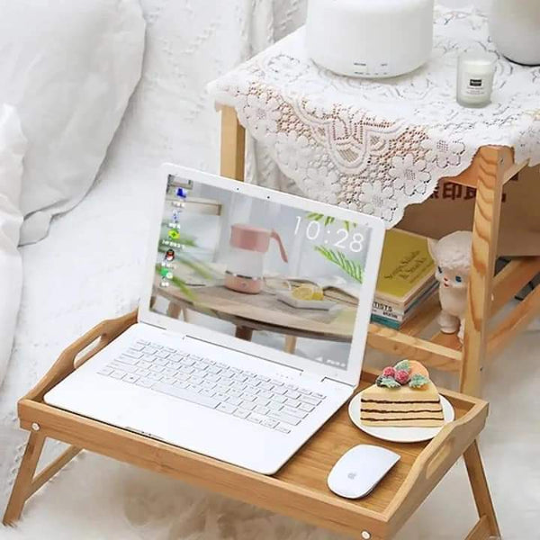 2 in 1 bamboo tray table