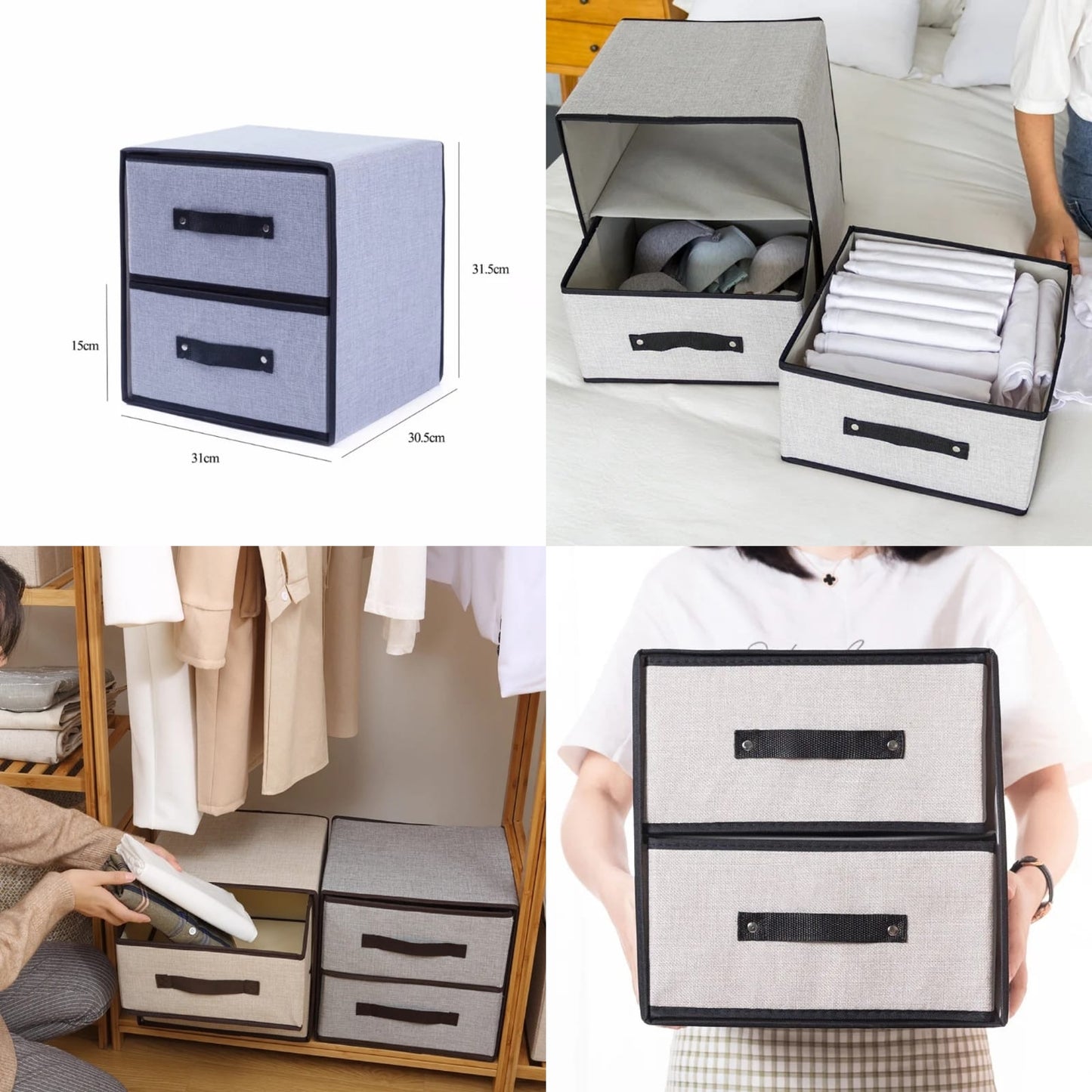 Fabric storage organizer - High quality 2 drawers storage organizer
