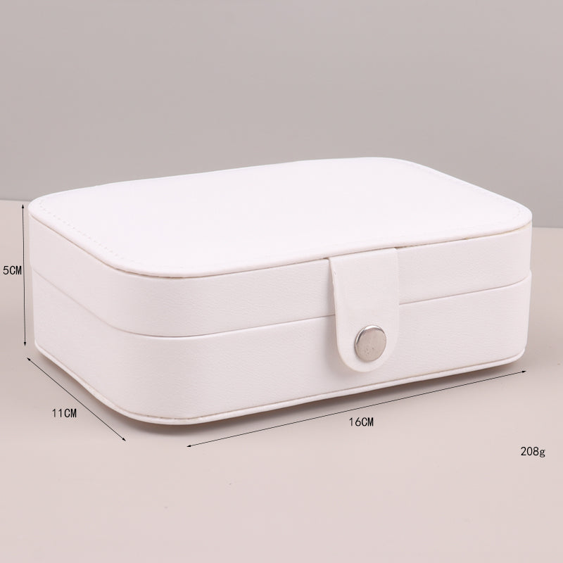 Portable Leather Travel Jewelry Organizer Case for Earrings, Necklaces & Rings