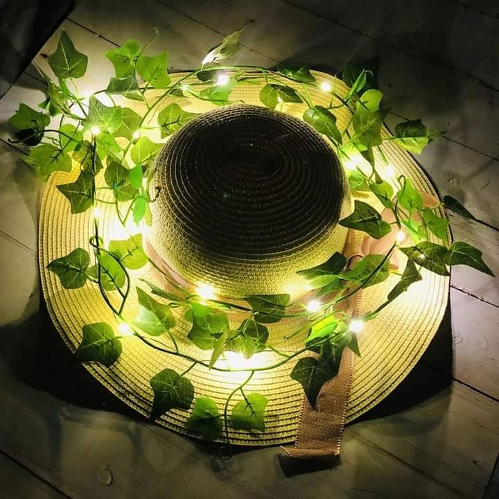 Led cherry flower string light - Led leaf bail light - Green leaf led bail decor light