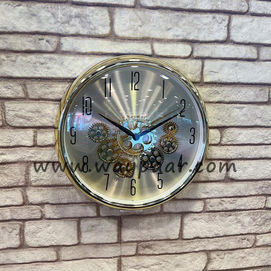 Luxury Golden Moving Gear Wall Clock – 13" Dial