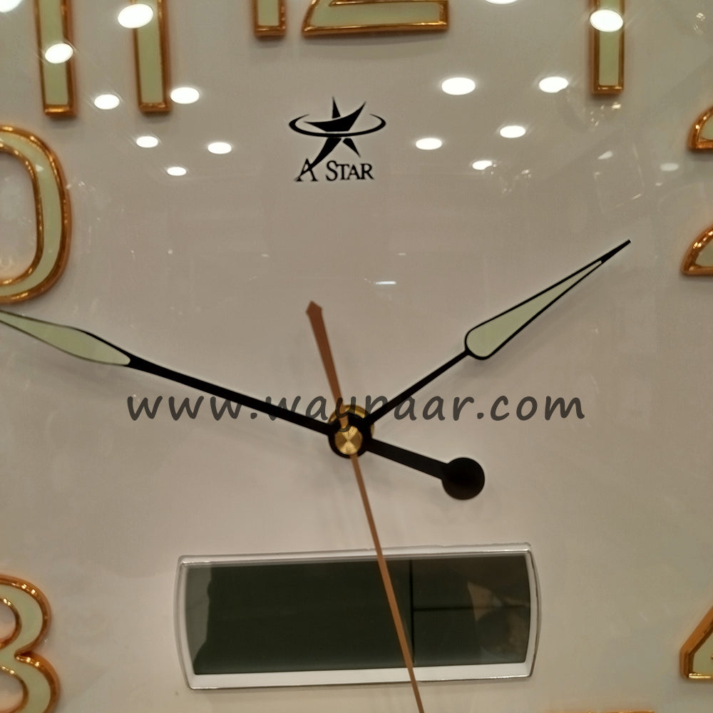 16-Inch Hybrid Wall Clock – Analog Dial with Built-in Digital Display