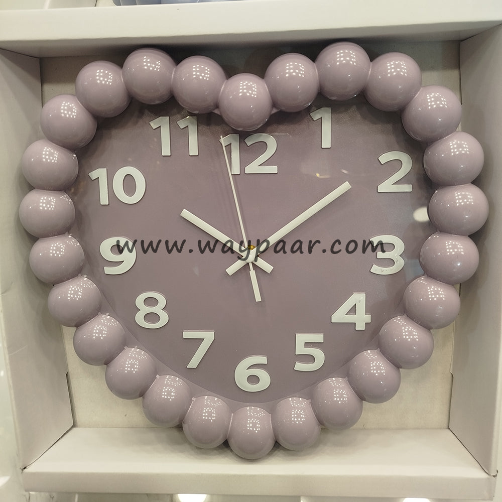Cute Heart-Shaped Bubble Wall Clock | Blue, Pink & Purple