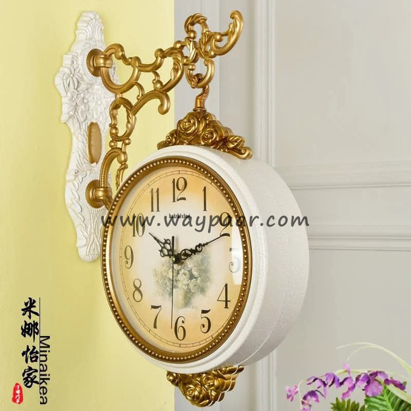 Hyxzxing Premium Dual-Sided Wall Clock – Vintage Double-Sided Station Clock