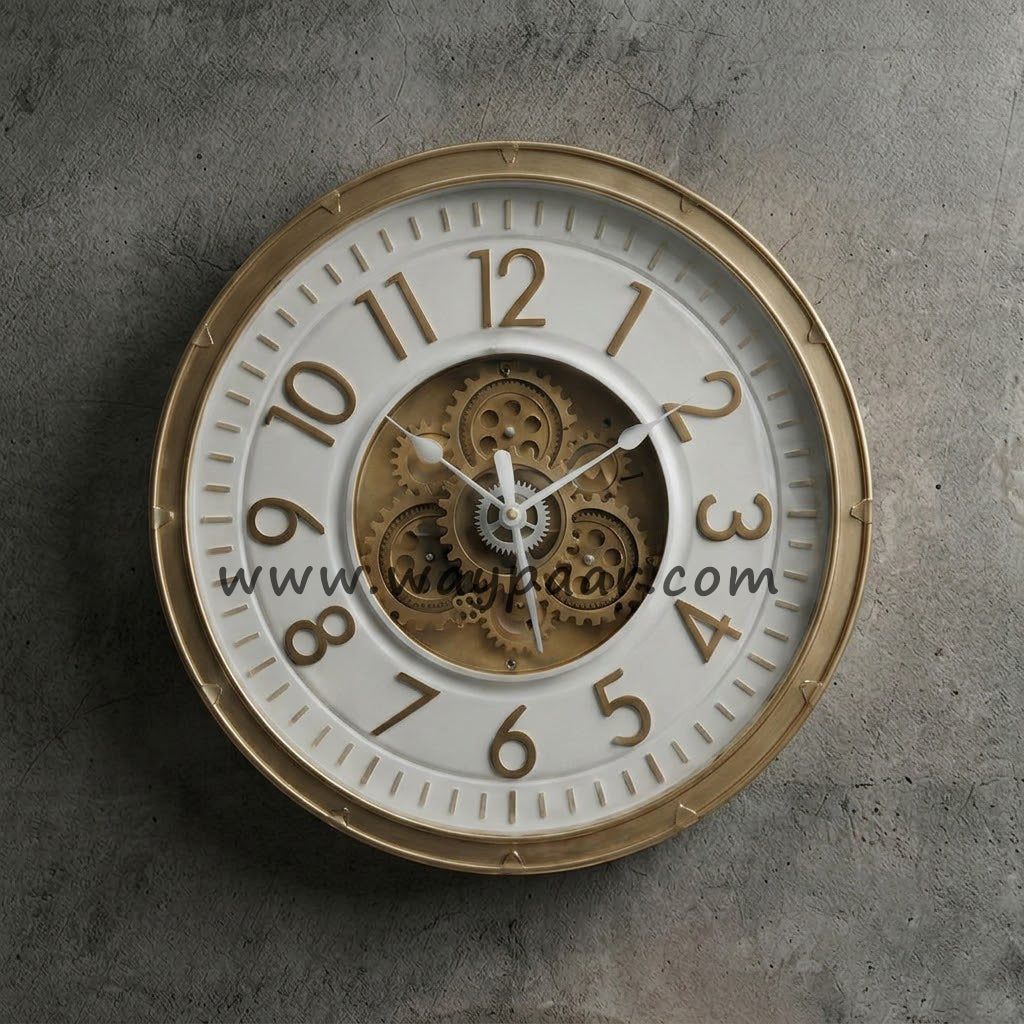 The Chronos 15" Premium Moving Gear Wall Clock – Imported Vintage Skeleton Design