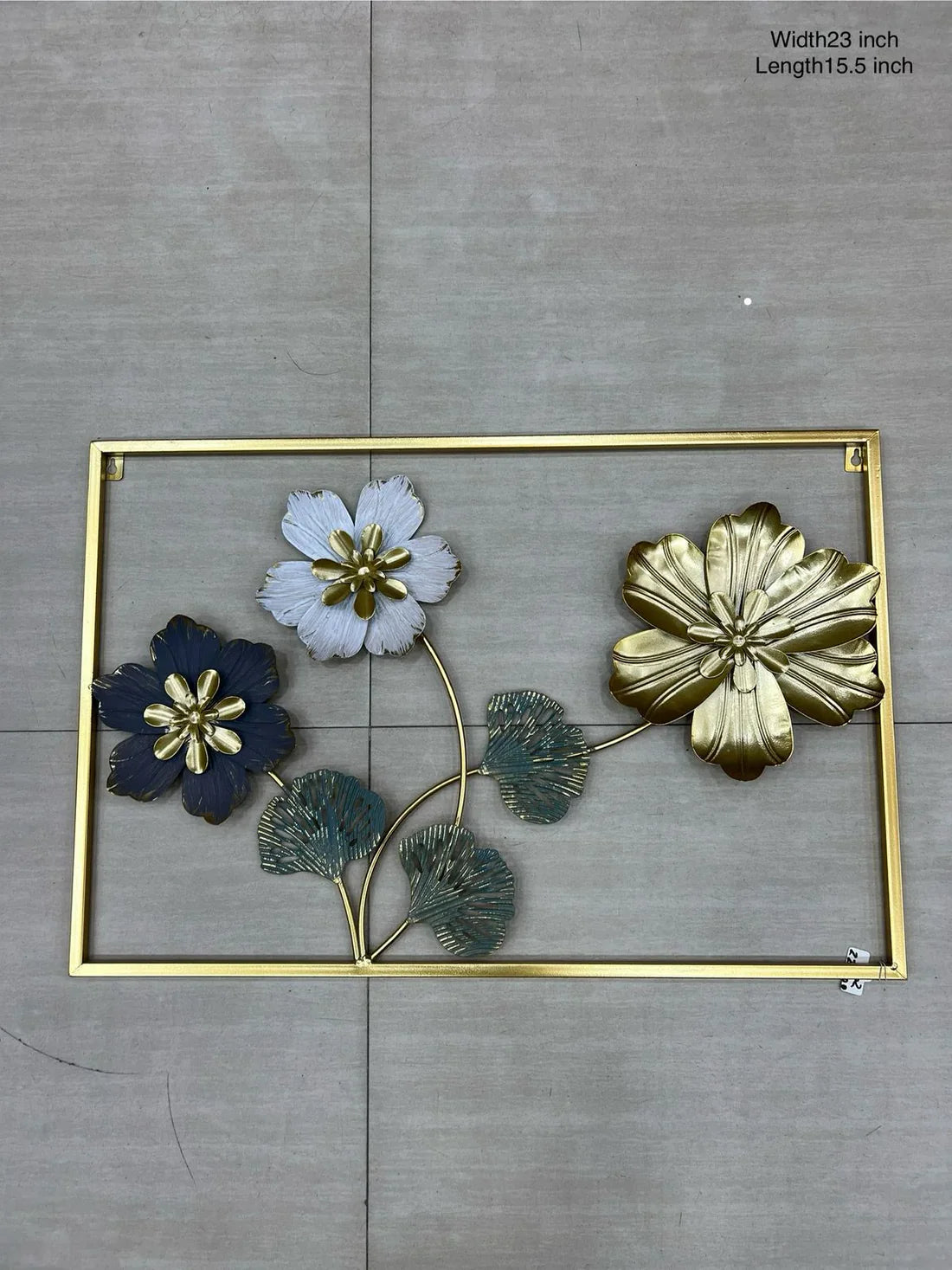 3D metallic wall decoration leaves and flowers frame