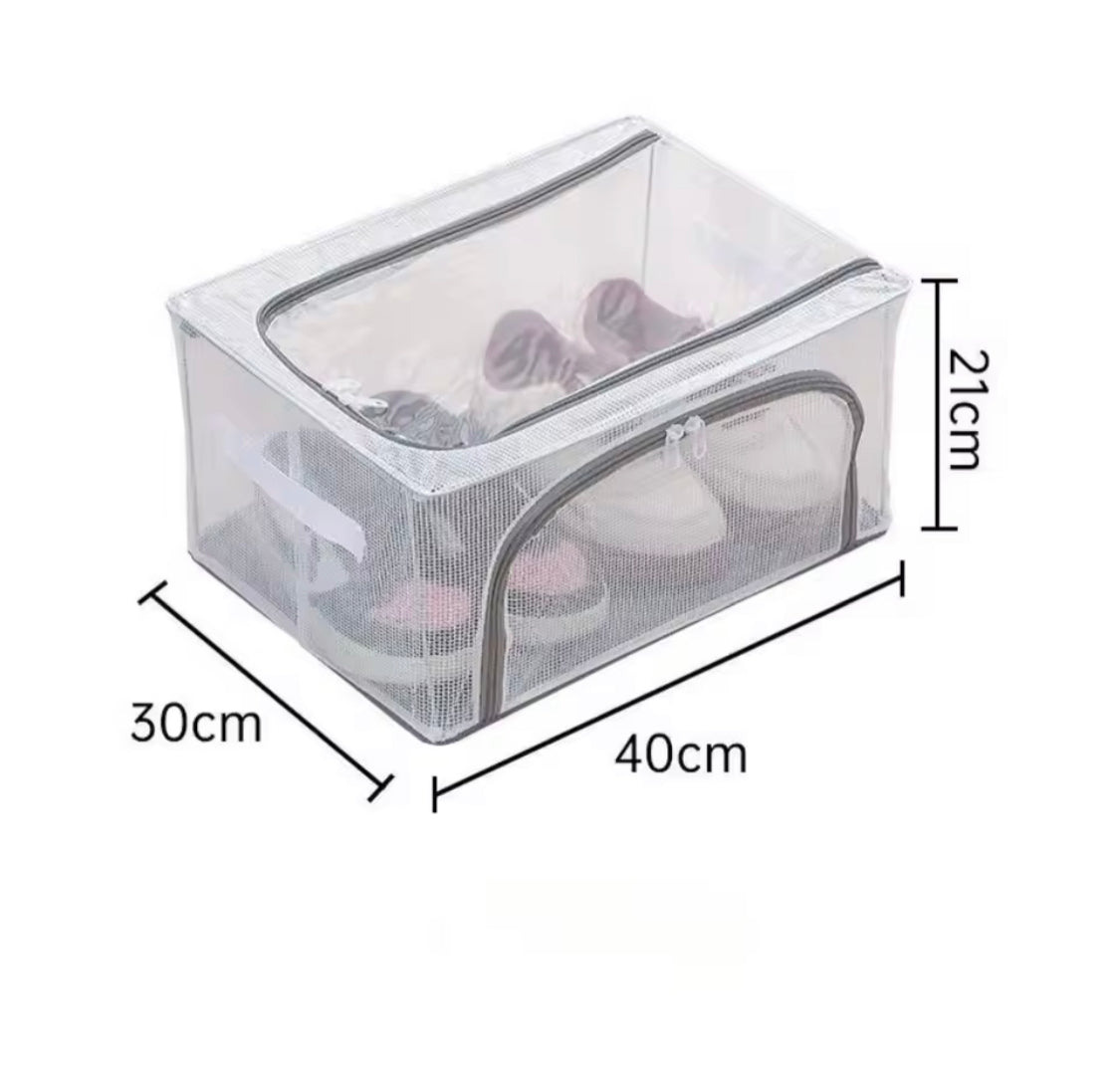 Double Sided Opening Zipper Shoe Storage Box