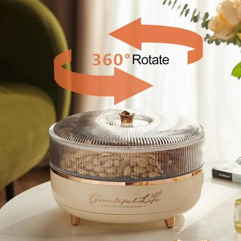 Luxury Rotating Snacks And Dry Fruits Dish (2 Layer)