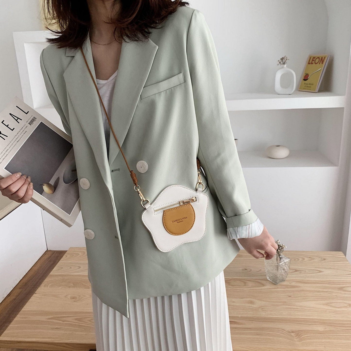 Unique Egg And Bread Shape Women Crossbody Bag