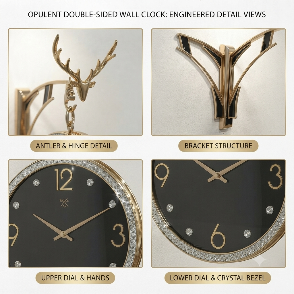 Premium 13-Inch Imported Dual-Sided Fancy Station Clock with Brand Warranty