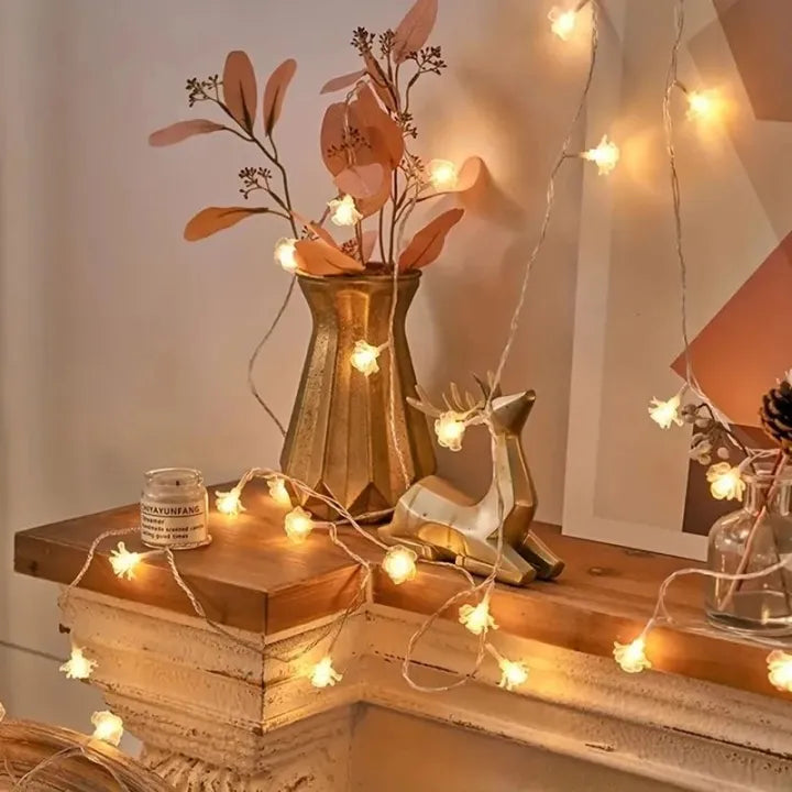 Led fairy decoration light - Battery operated star - star moon - Flower led lights