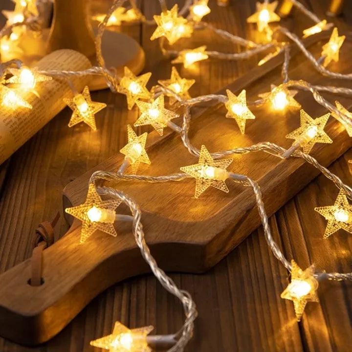 Led fairy decoration light - Battery operated star - star moon - Flower led lights