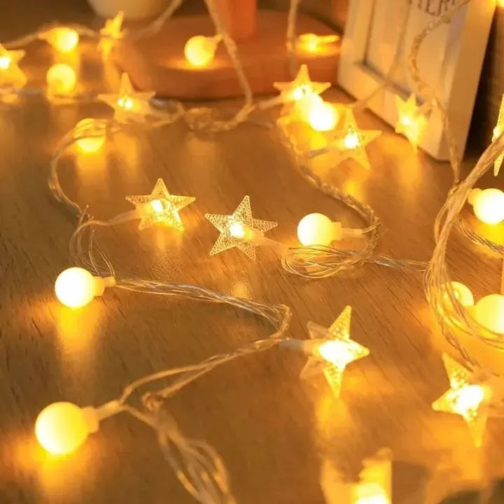 Led fairy decoration light - Battery operated star - star moon - Flower led lights