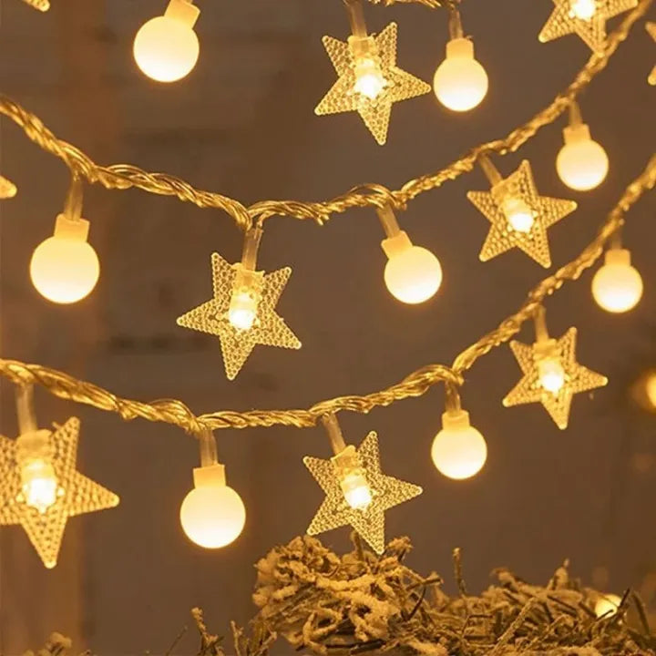 Led fairy decoration light - Battery operated star - star moon - Flower led lights