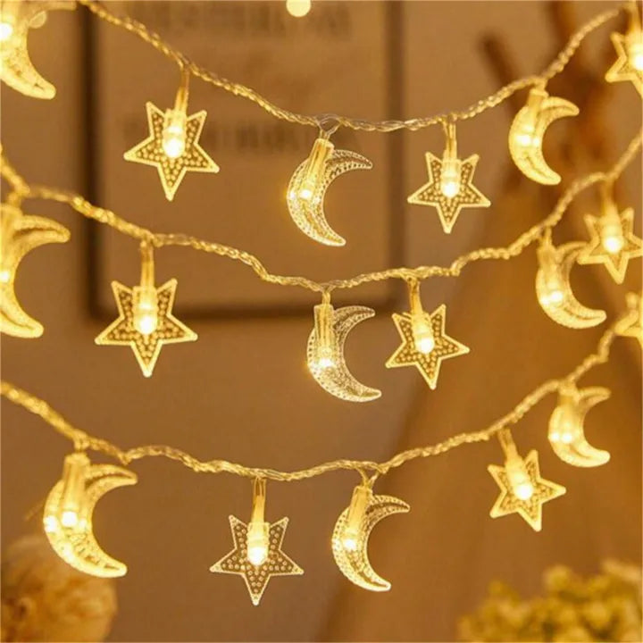 Led fairy decoration light - Battery operated star - star moon - Flower led lights
