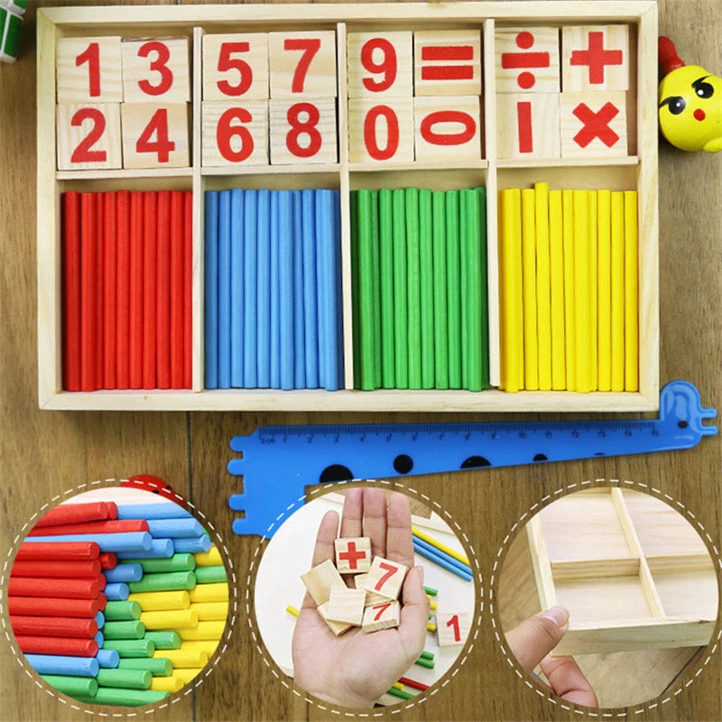 Mathemetics learning educational toy for kids Mathematical equations solving wooden leaning toy