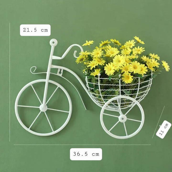 Wall mounted flower basket cycle