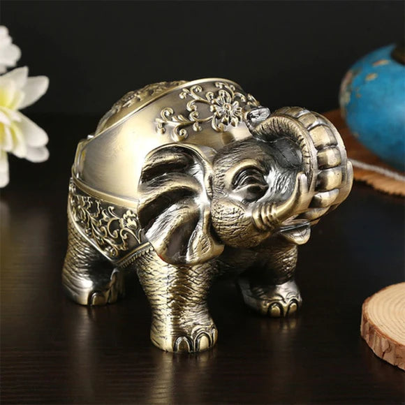 Elephant Ashtray With Cover Stainless Steel Windproof Ashtray For Outdoor Ashtray, Home, Office Decoration