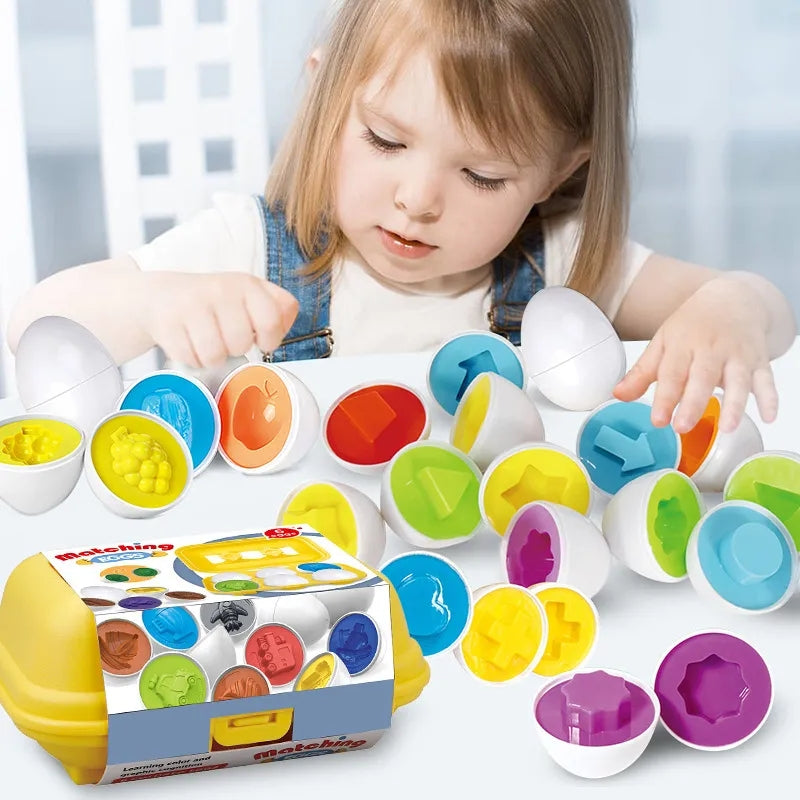 Set of 6 Eggs for shape and color matching