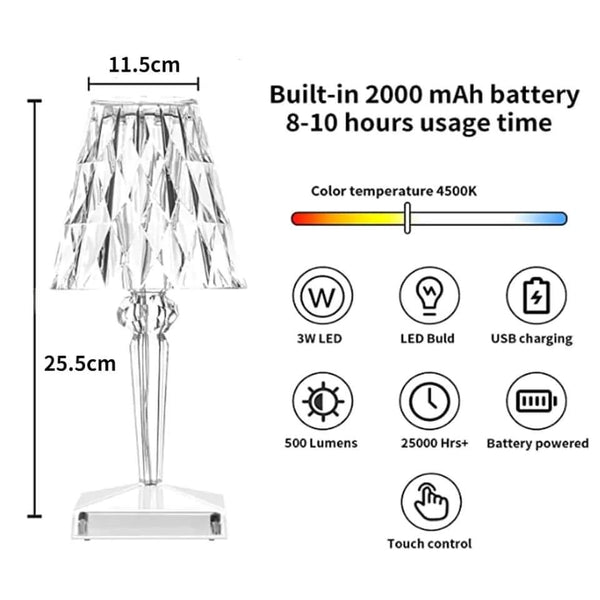 Crystal hood like lamp