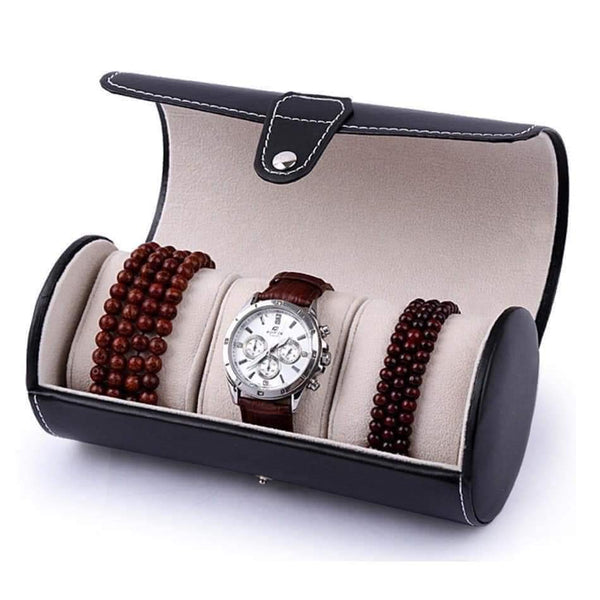 Pu leather 3 grid watch pouch