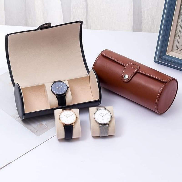 Pu leather 3 grid watch pouch
