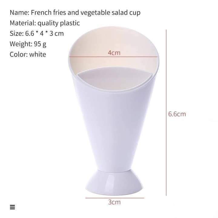 Fries cone holder with dipping cup