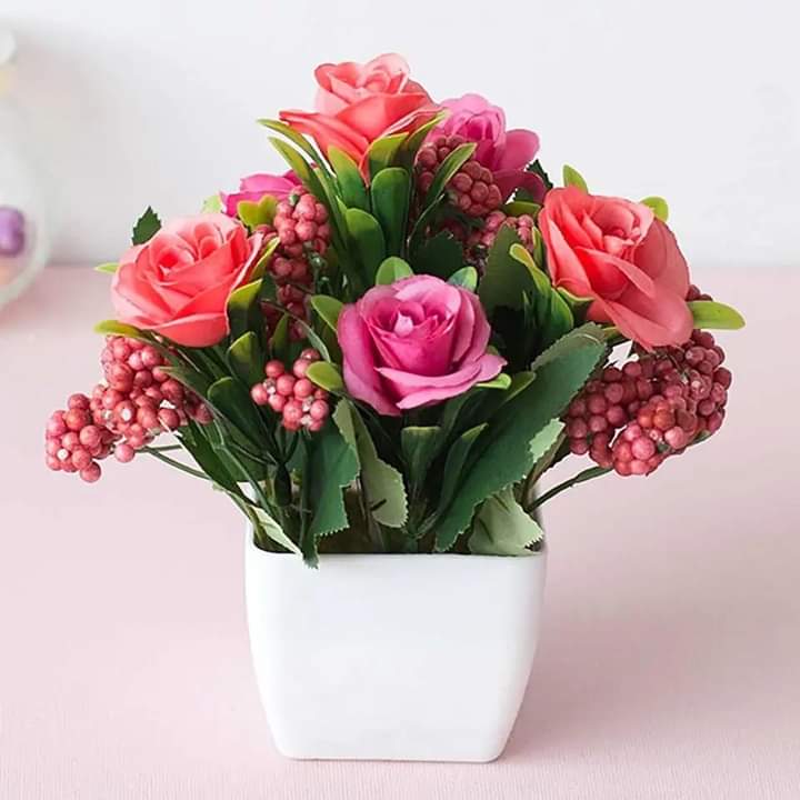 Beautiful flower pot with flower arrangement