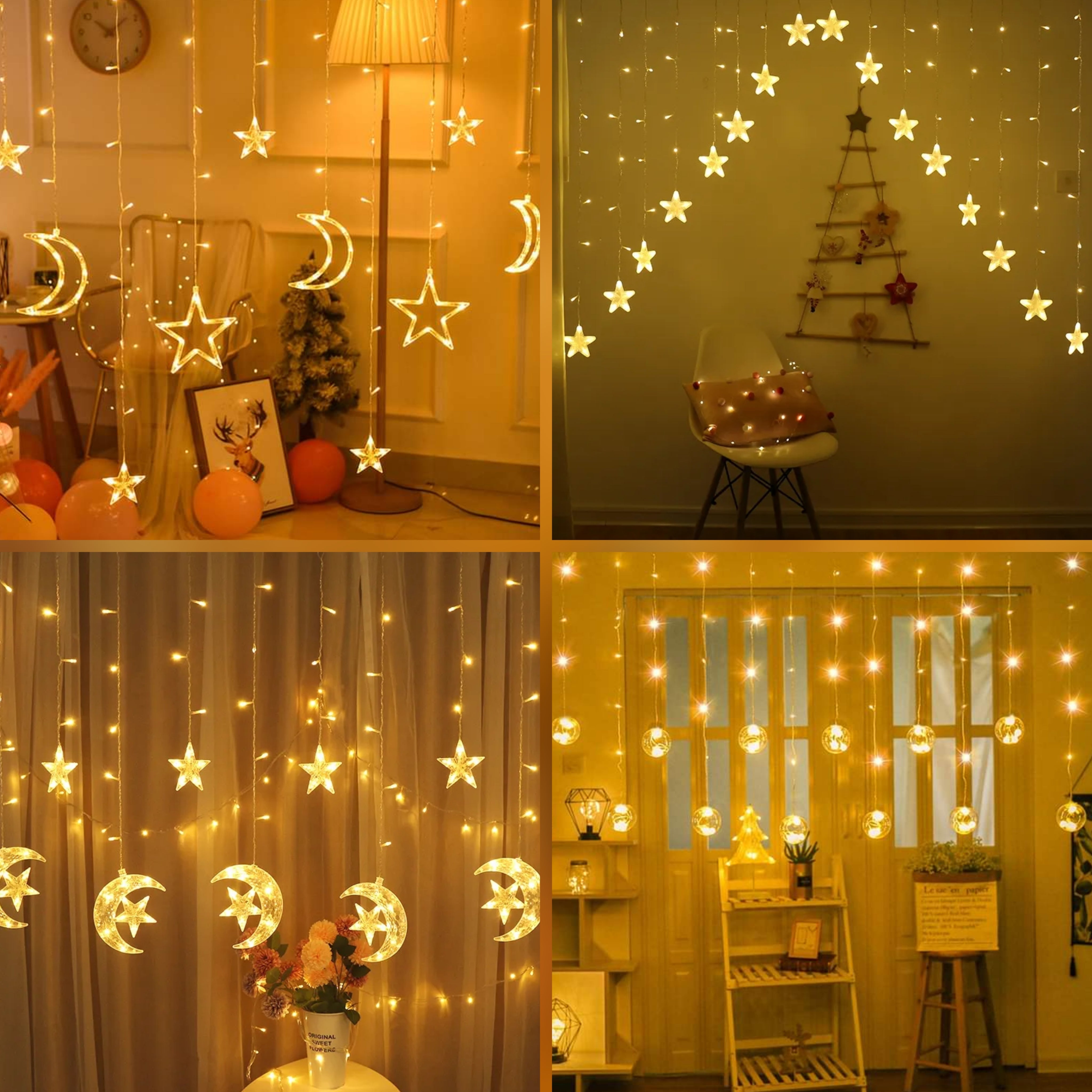 Curtain lights in different designs and style