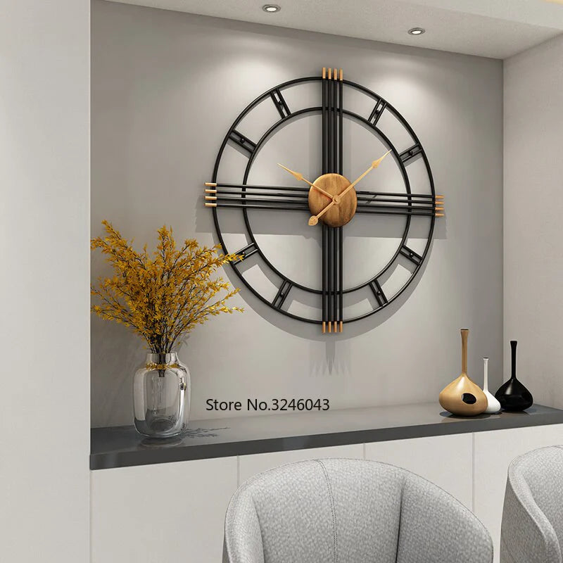 Imported Metallic Wall Clock black and golden Touch